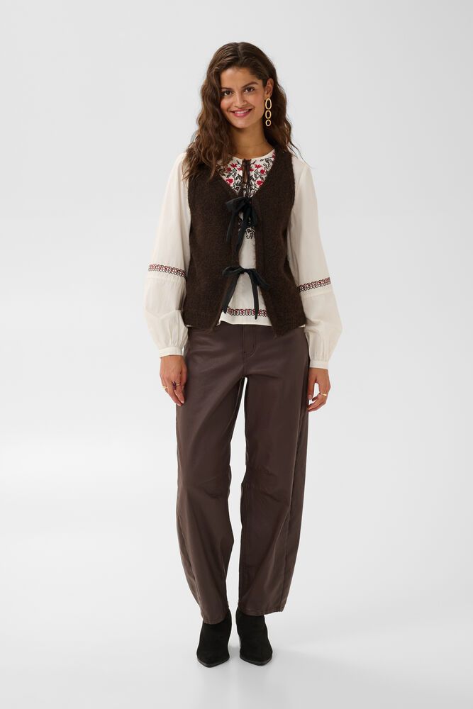 Bulp knitted waistcoat chocolate brown