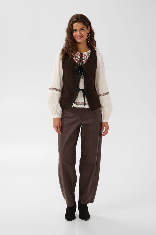 Bulp knitted waistcoat chocolate brown