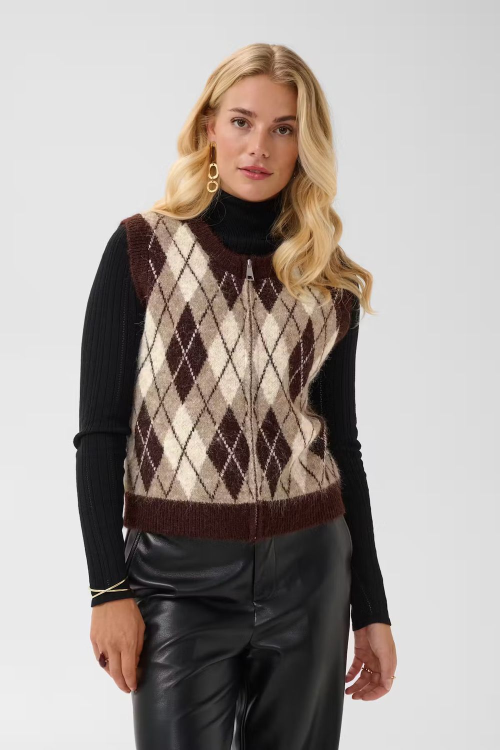 Mirea knitted waistcoat brown  mix