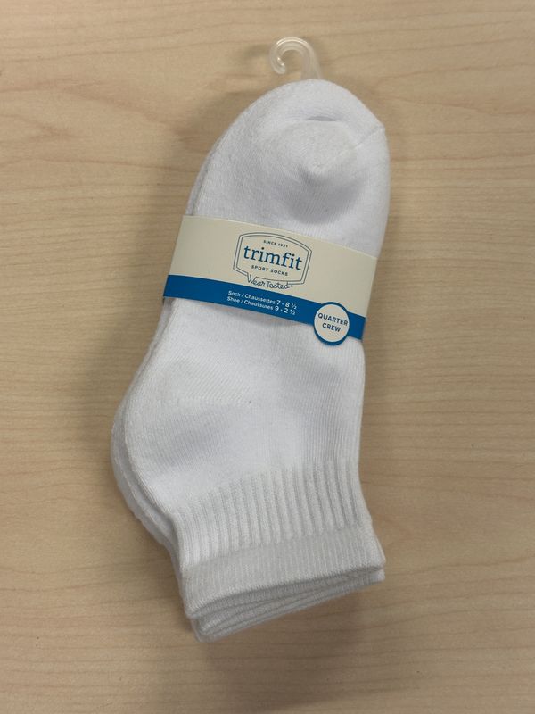 Socks - White (3-pack) Quarter Crew