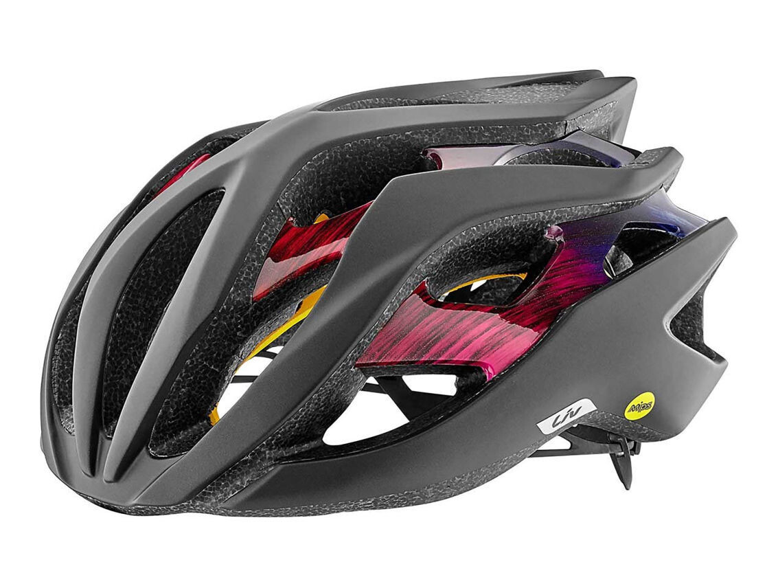 Liv Rev Mips, Color: Matte Black/ Gloss Fuchsia Purple, Size: S