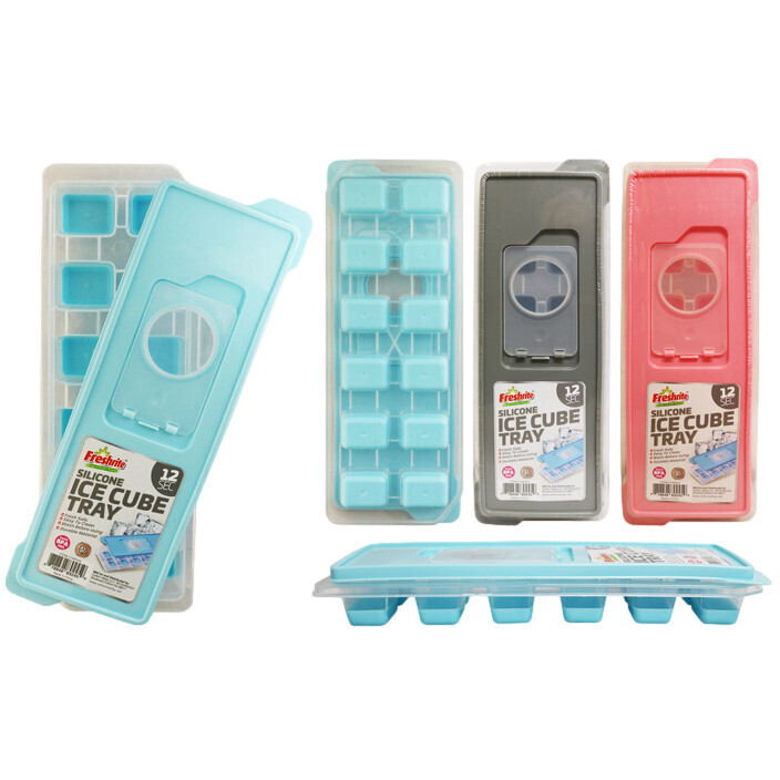 Pop-Out Silicone Ice Cube Tray with Lid