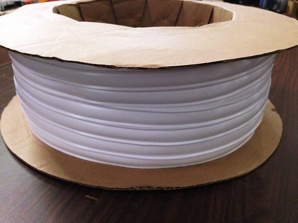 White Vinyl 1&quot; Insert Molding Trim Screw Cover RV Camper Travel Trailer (White, 100 ft)