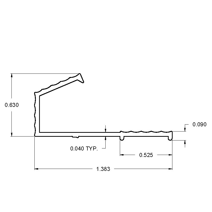 Aluminum Drip Edge Mill Finish 8'