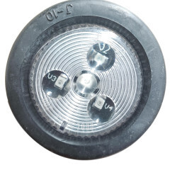 LED Trailer Light 2&quot; Round J-15-ACK Amber/Clear w/Grommet &amp; Wire
