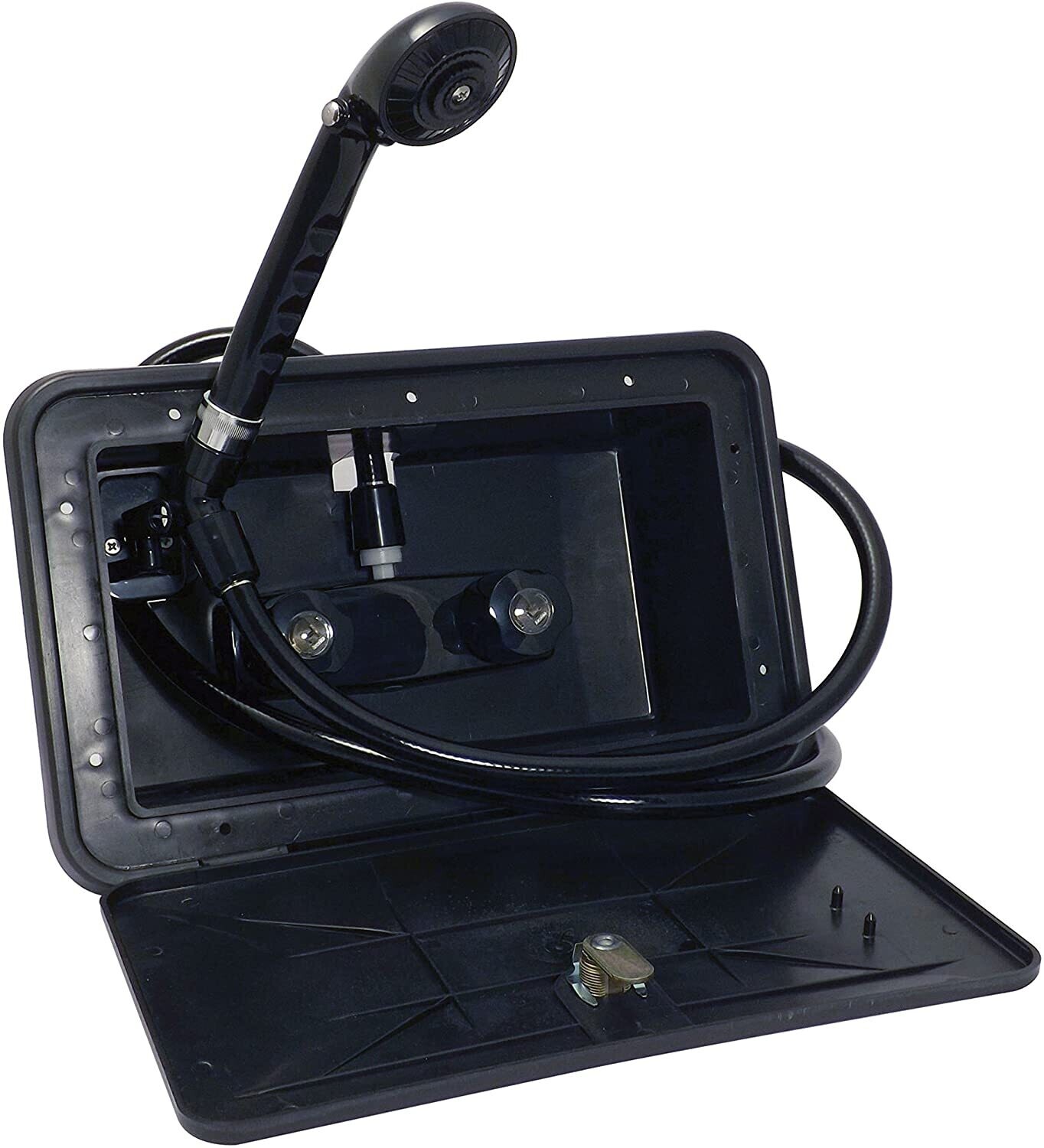 RV Outdoor Shower Box - 11&quot; Wide x 6&quot; Tall - Black