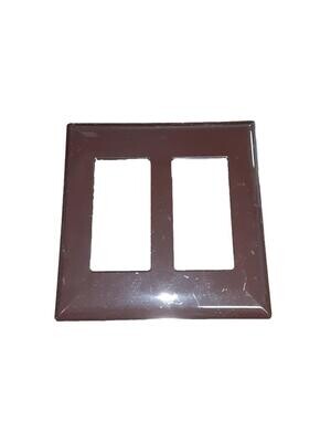 2-Gang Decora Plus Wall plate Screwless Snap-On Mount, Brown 4.5&quot;x4.5&quot;