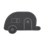 Camco Life is Better at the Campsite Scrub Rug (53116) - Gray, Retro Travel Trailer, 23 15 / 16-inches (W) x 15 5 / 16-inches (H)