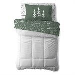 Camco Life is Better at the Campsite (53477) RV Bed Sheet Set, Bunk, Green Map