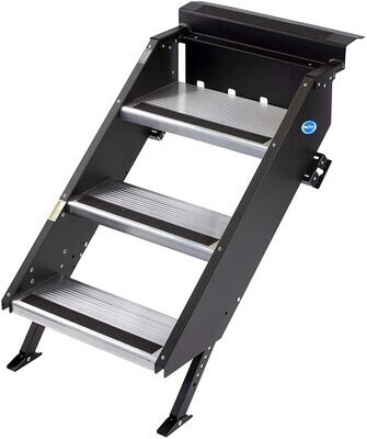 Morryde STP-206 Step Above-Gen2, 3 Step Entry Step, Manual 8" Rise, Fits Inner Door Flange Width Of  23.75-26.25"