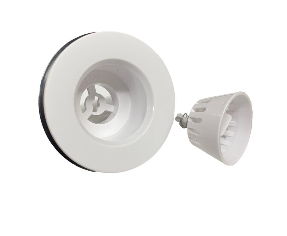 2" Plastic Kitchen Drain-White Finish w/ White Basket