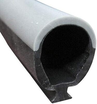 Slide In EPDM Rubber Bulb Seal 11/16&quot; x 5/8&quot; Black/Gray (By The Foot)