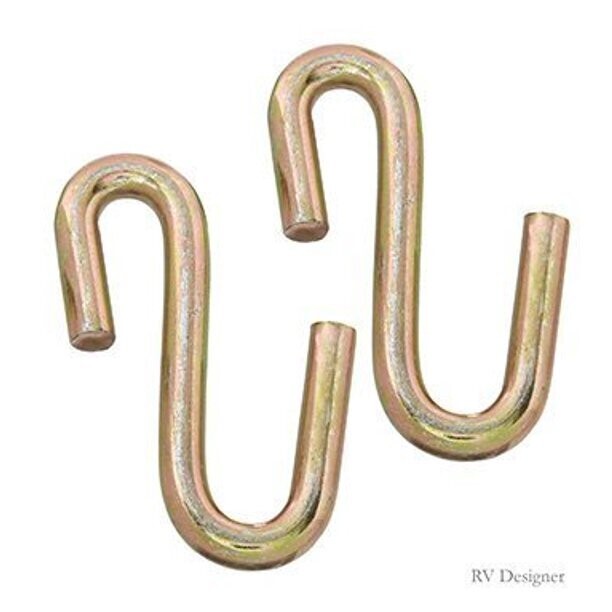 3/8&quot; S Hook Zinc Plated Spring Steel 2 pk
