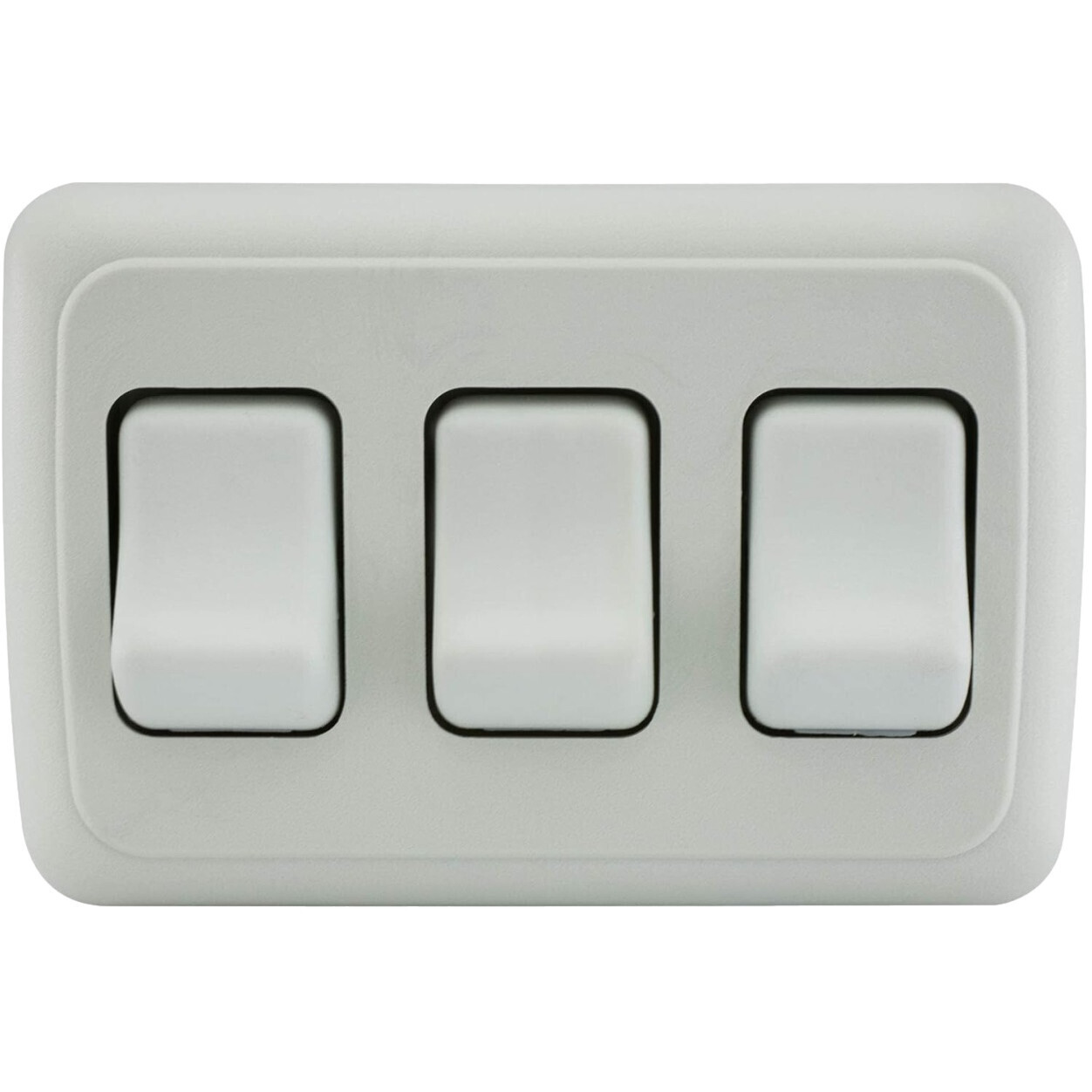 Triple SPST On-Off Switch W/Bezel 12-Volt White (AH-ASY-3-1-001)