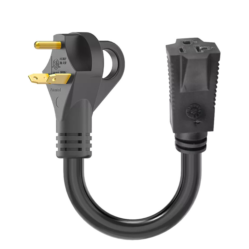 RV Generator Adapter Cord 30A to 15/20A 12&quot; (RAC302012)
