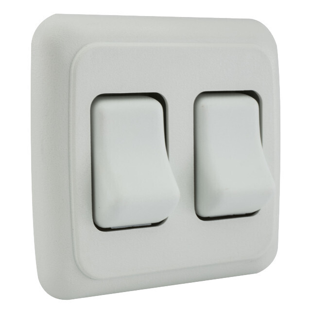 Interior Switch Assembly On/Off 2 Gang White (AH-ASY-2-1-001)