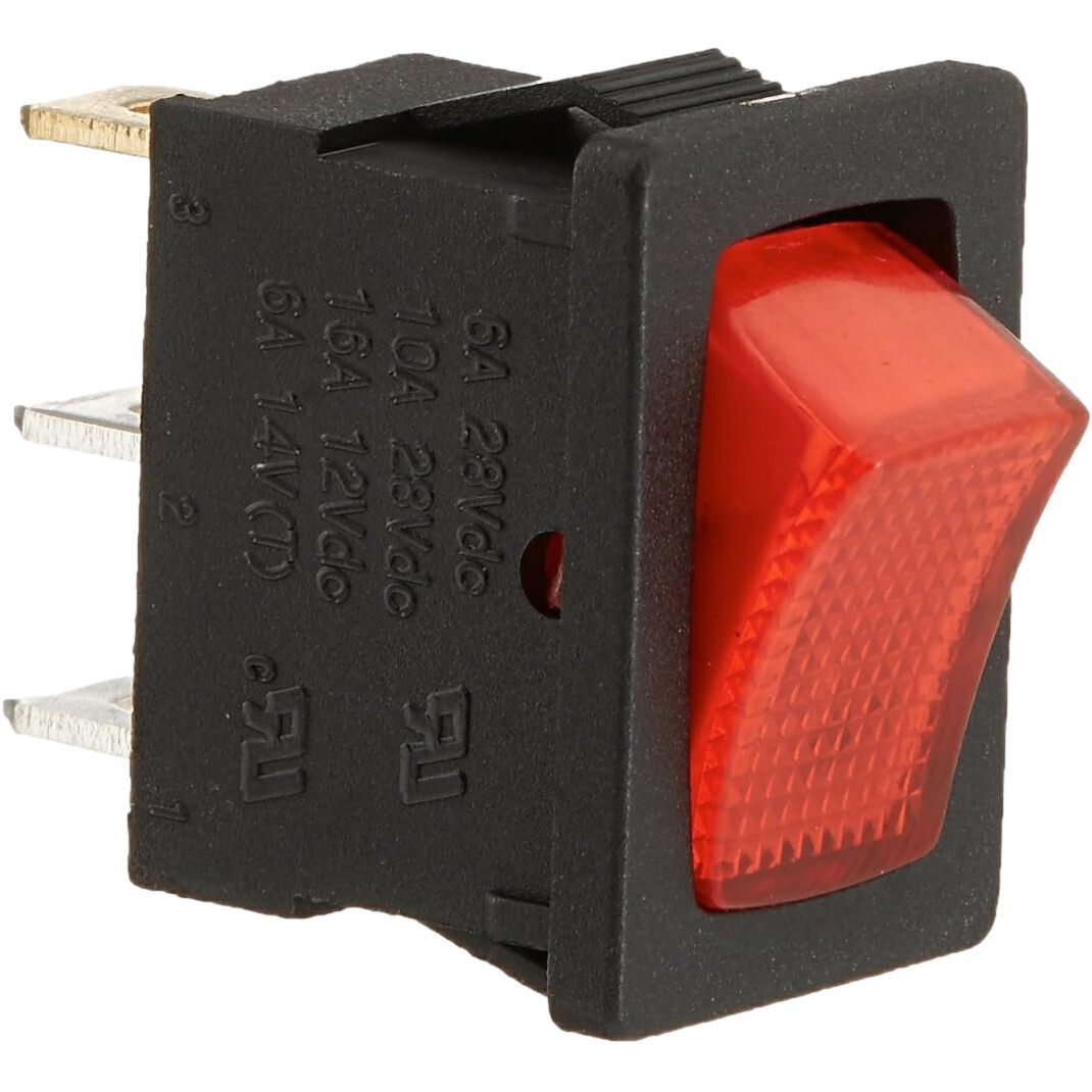 Water Pump Switch W/Red Light 12V (SWOKLED1)