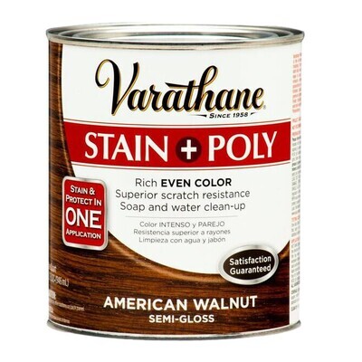 American Walnut Stain and Polyurethane Semi Gloss 1QT (266162)