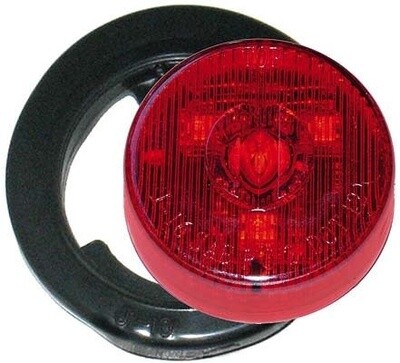 2&quot; LED Trailer Light Round Red/Red w/Grommet &amp; Wire (J-16-RK)