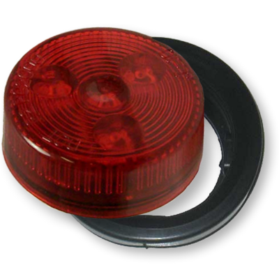 LED Trailer Light 2&quot; Round Red/Red w/Grommet &amp; Wire (J-15-RK)