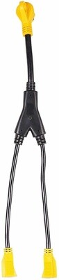 (GYAC3P215) RV Generator 30A 3 Pin Male to Two 15A Connectors