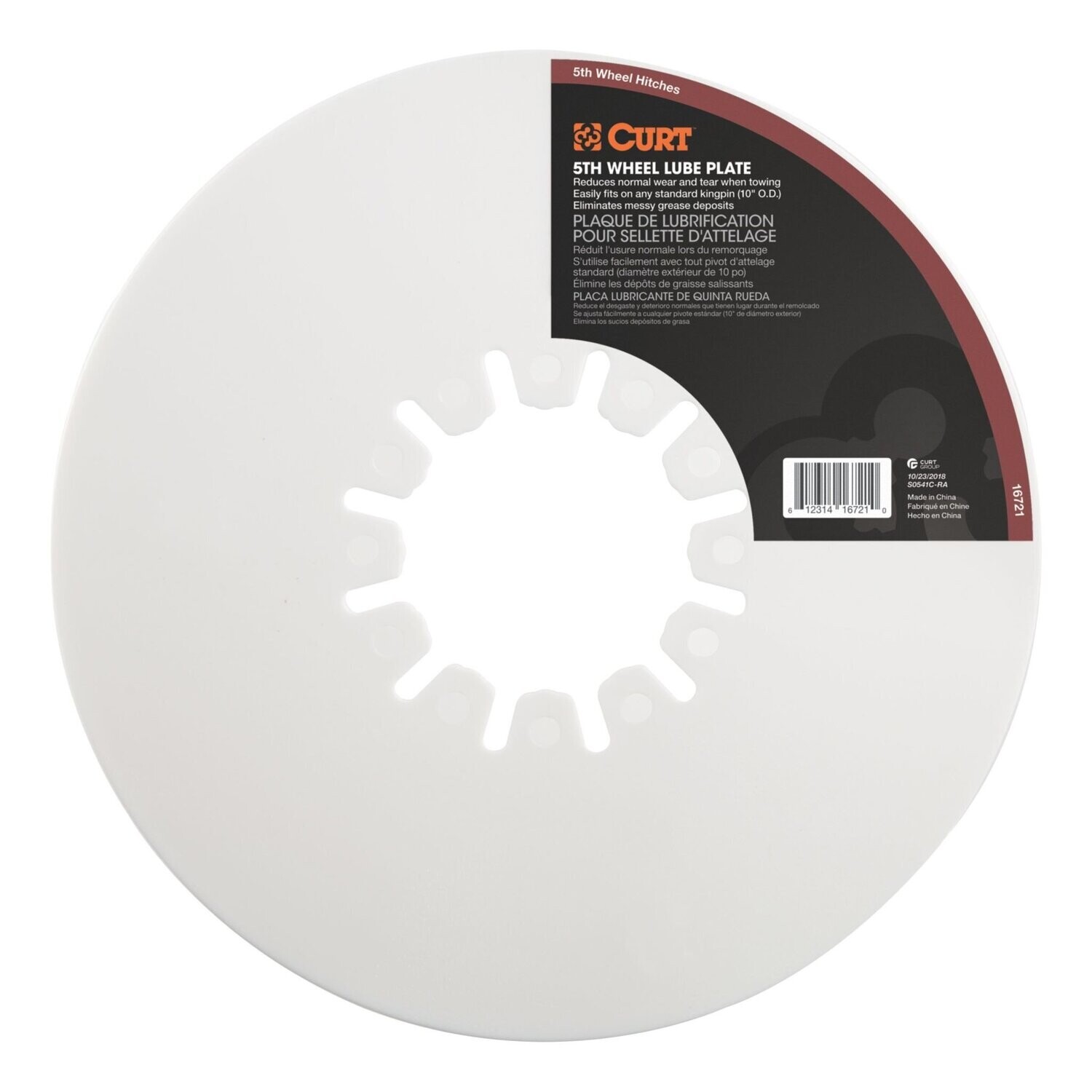 Curt 10&quot; Fifth Wheel Lube Plate #16721