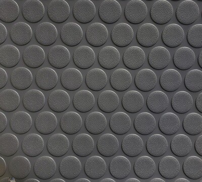 Gray Coin Rubber Flooring 8'6" (By the Foot)