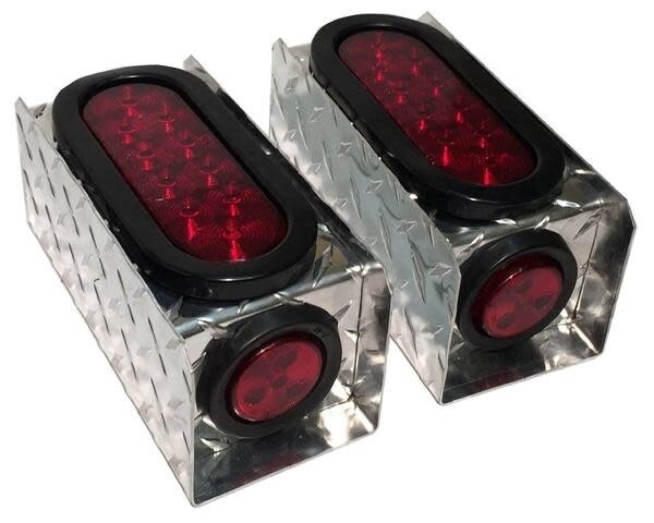 6&quot; Oval Light Box Diamond Plate Aluminum - Kit