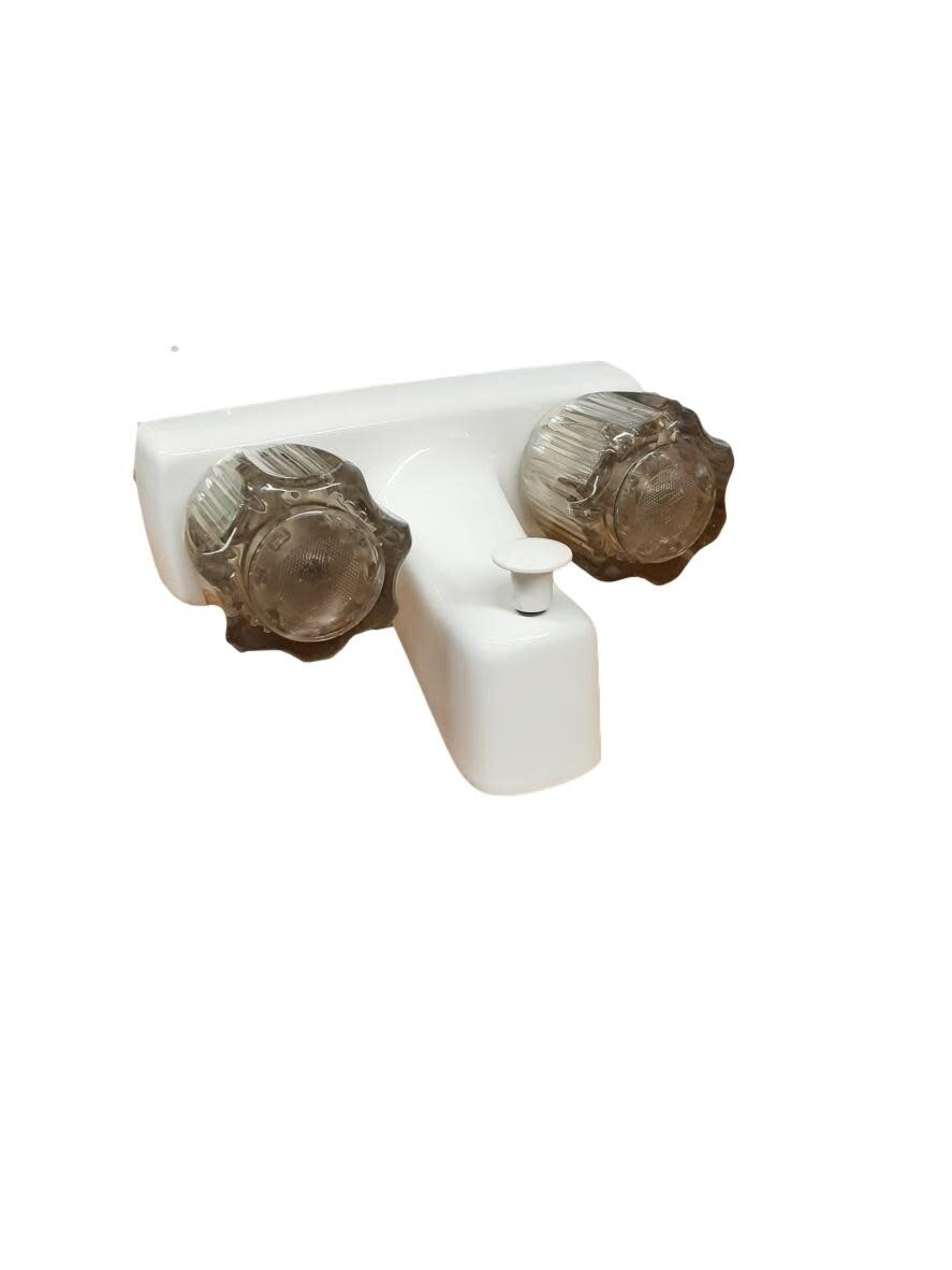 4&quot; Bathtub Faucet-White W/ Smoke Handles
