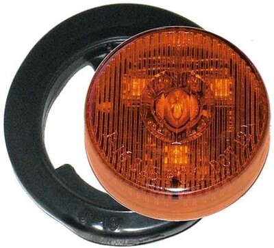 2&quot; LED Trailer Light Round Amber/Amber w/Grommet &amp; Wire (J-16-AK)