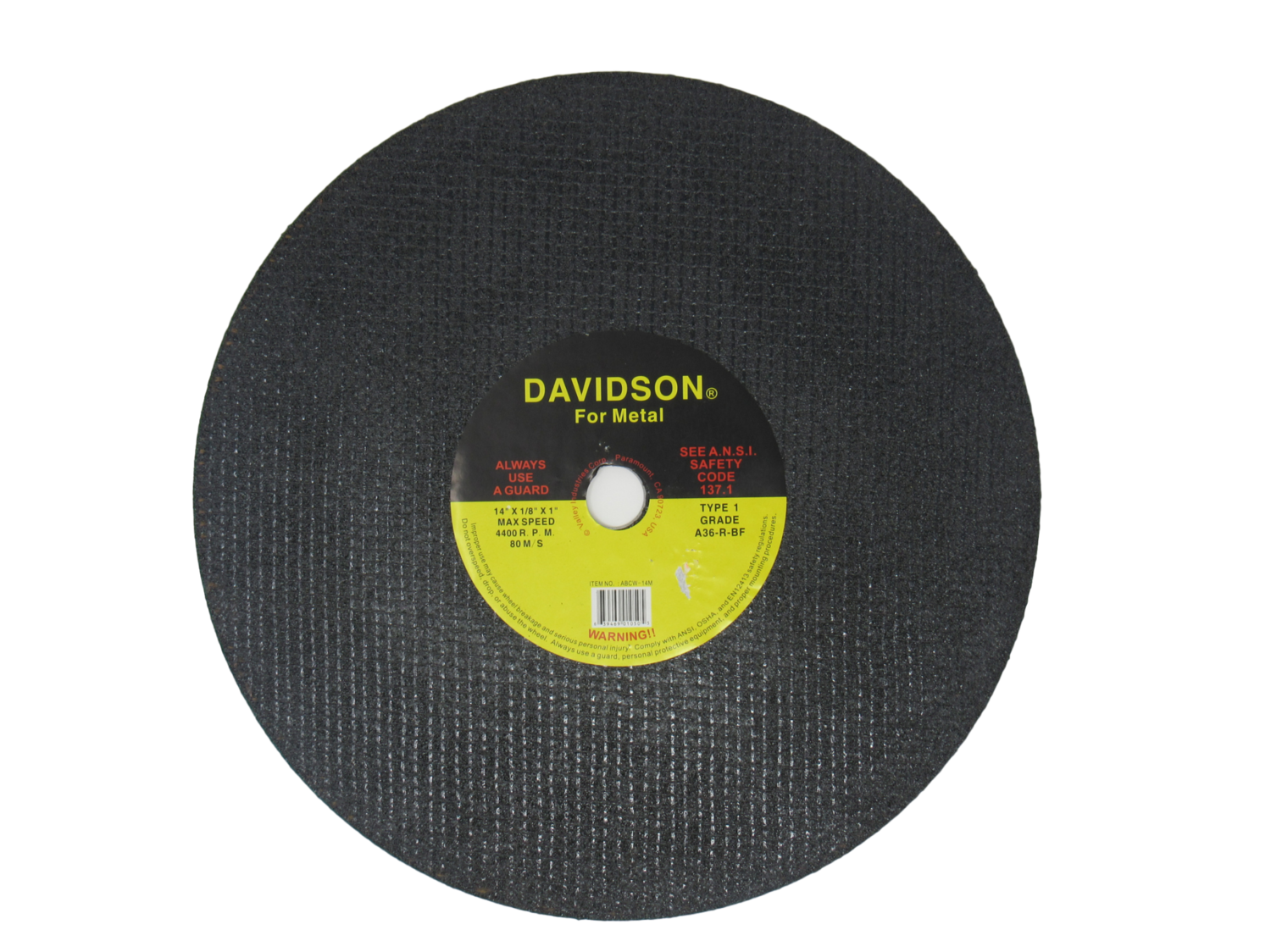 Davidson 14&quot;x1/8&quot;x1&quot; Cut Off Wheel
