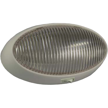 J-96-WSC Oval Porch Clear Lens/White Base w/Switch