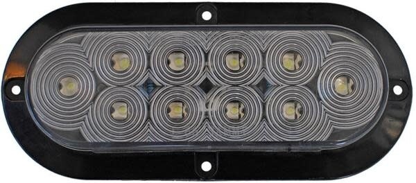 J-66-FC 6&quot; Oval Flush Mount LED Back Up - Clear/Clear  (J-66-FC)