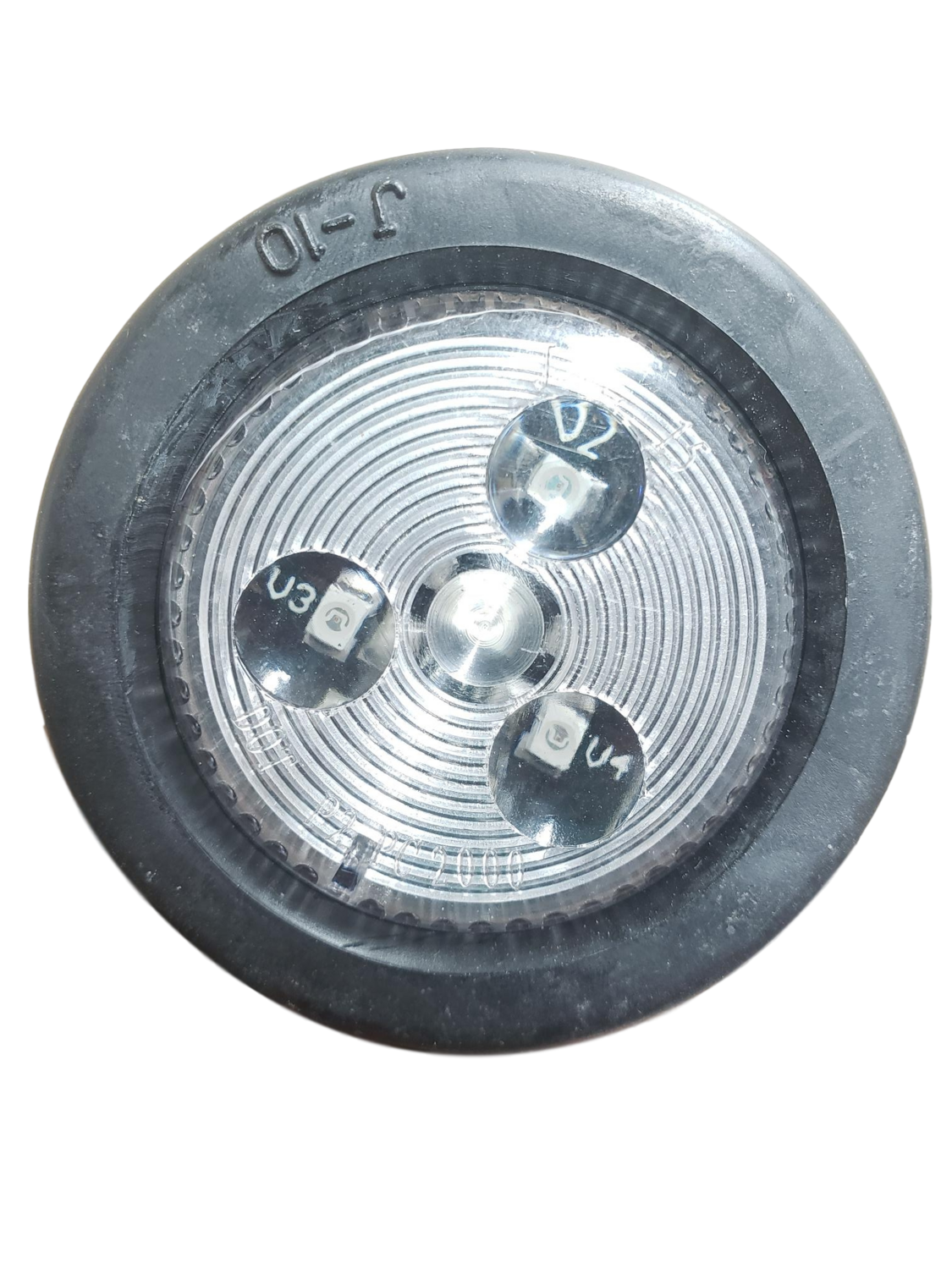 LED Trailer Light 2&quot; Round J-15-RCK Red/Clear w/Grommet &amp; Wire