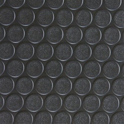 Black Coin Rubber Flooring 8'2" (By the Foot)