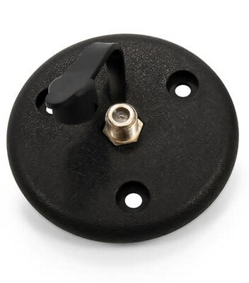 (55036) Camco Coaxial Cable Plate w/cap - Black Surplus