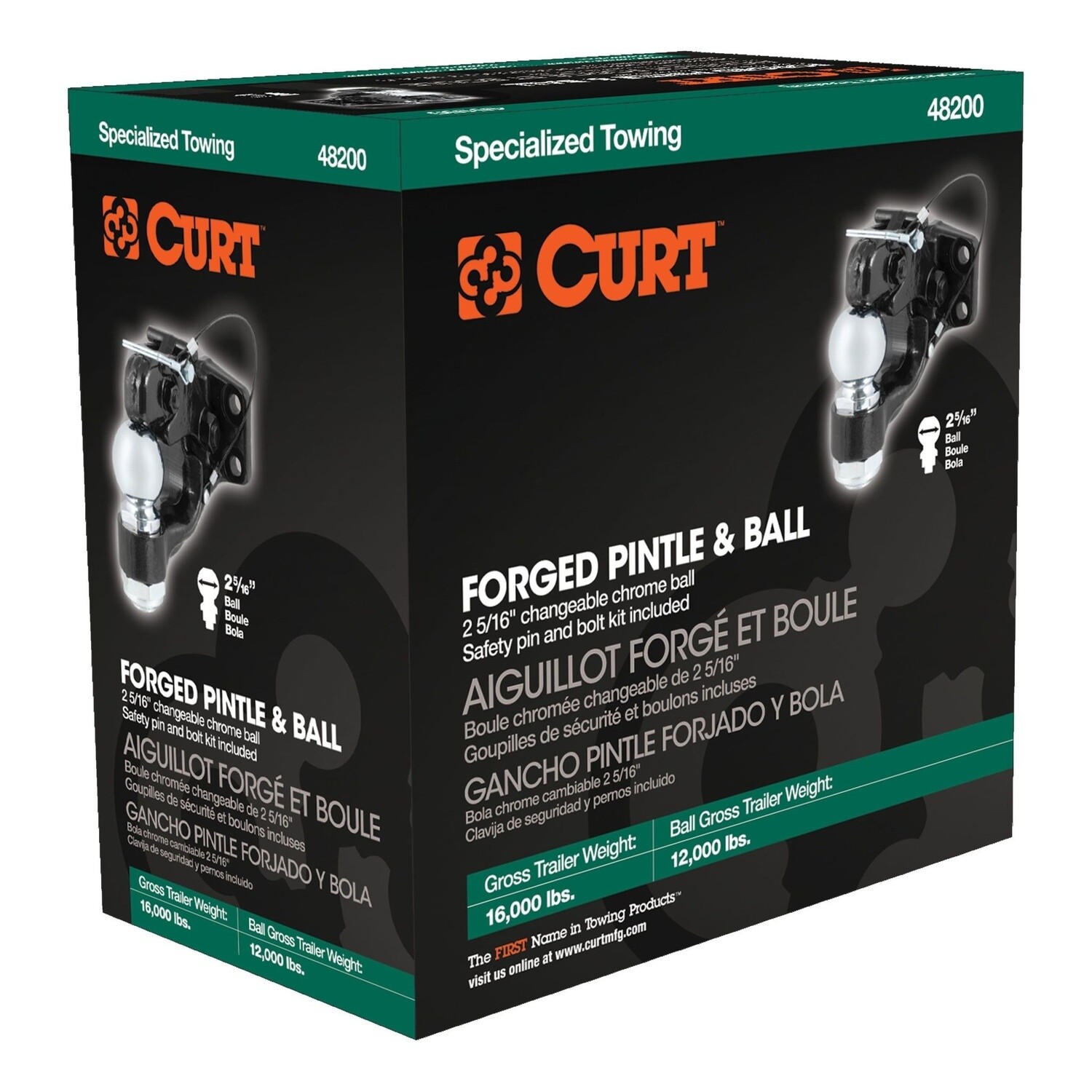 Curt Ball &amp; Pintle Hitch (2-5/16&quot; Ball, 16,000 Lbs. Ball Capacity) #48200