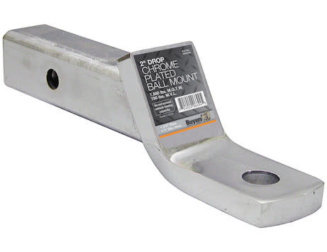 Buyers 2&quot; Ball Mount with 2&quot; Drop x 8&quot; Long Tube Chrome (1803006)