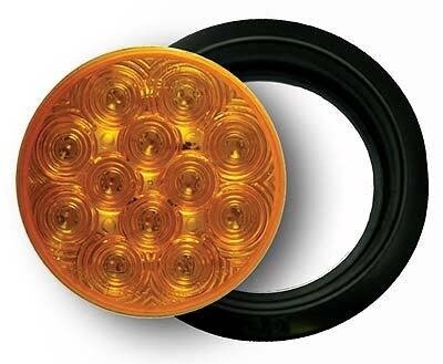 J-4512-AK 4&quot; Round LED Turn - Amber/Amber Lens