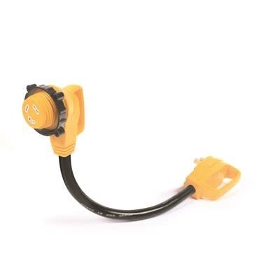 (55522) 30Amp Power Grip 18&quot; Dogbone - w / 90F-Locking Adapter