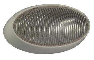 J-96-WNC Oval Porch Clear Lens/White Base