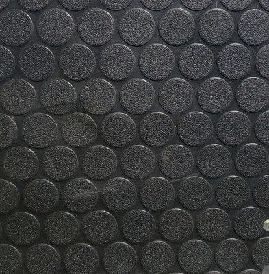 Black Coin Rubber Flooring 8'6" (By the Foot)