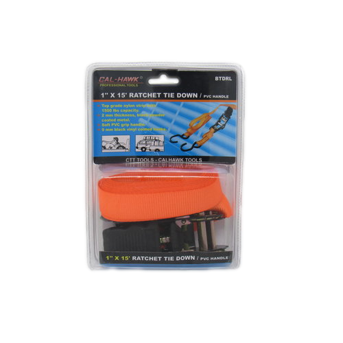 1" x 15' Ratchet Tie Down / PVC  (BTDRL)