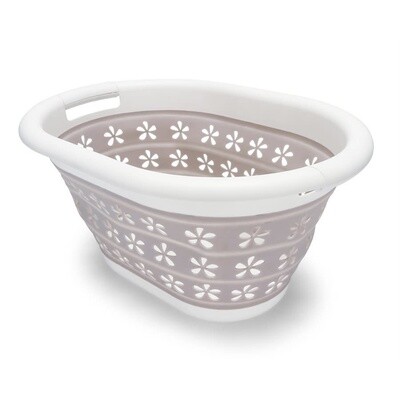 Collapsible Laundry Basket White/Gray - S (51951)