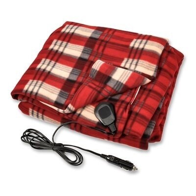 Heated Blanket- Red/Black Plaid (42804)