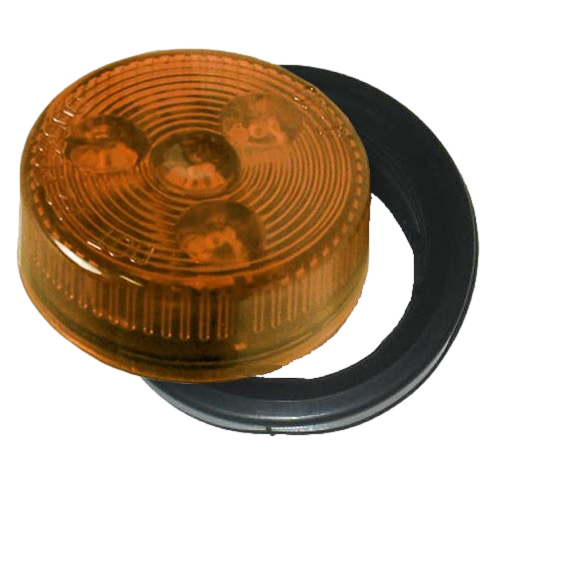 LED Trailer Light 2&quot; Round Amber/Amber w/Grommet &amp; Wire (J-15-AK)