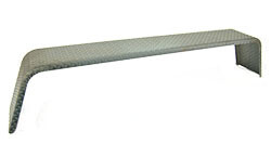 Diamond Plate Steel | Single Angle Fender | 72"L x 9"W x 10"H | for Double Axle Trailer