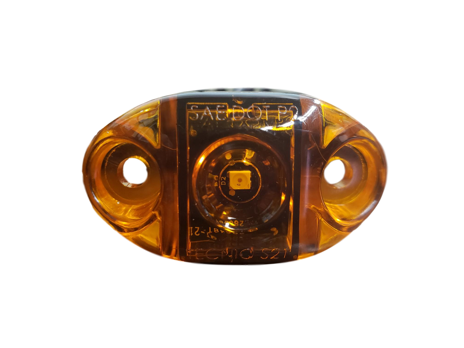 2" Oval Sidemarker Amber/Amber Lens Pigtail Connection S21-AA00-1