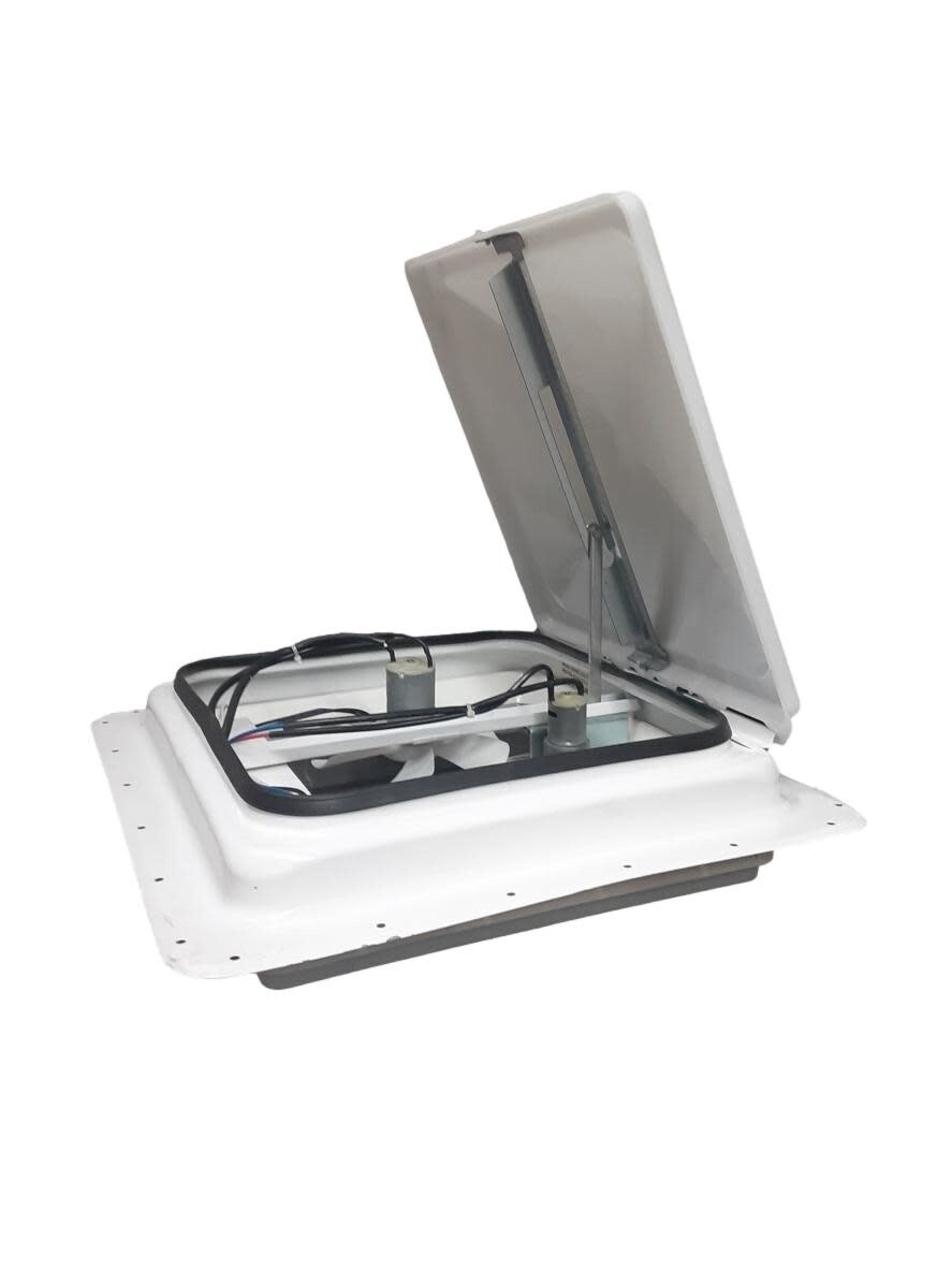 Power  Roof Vent Plastic W / Light White W / White Lid