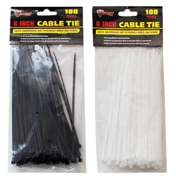 6&quot; Cable Tie (Black/White) 100Pc  (2221234)